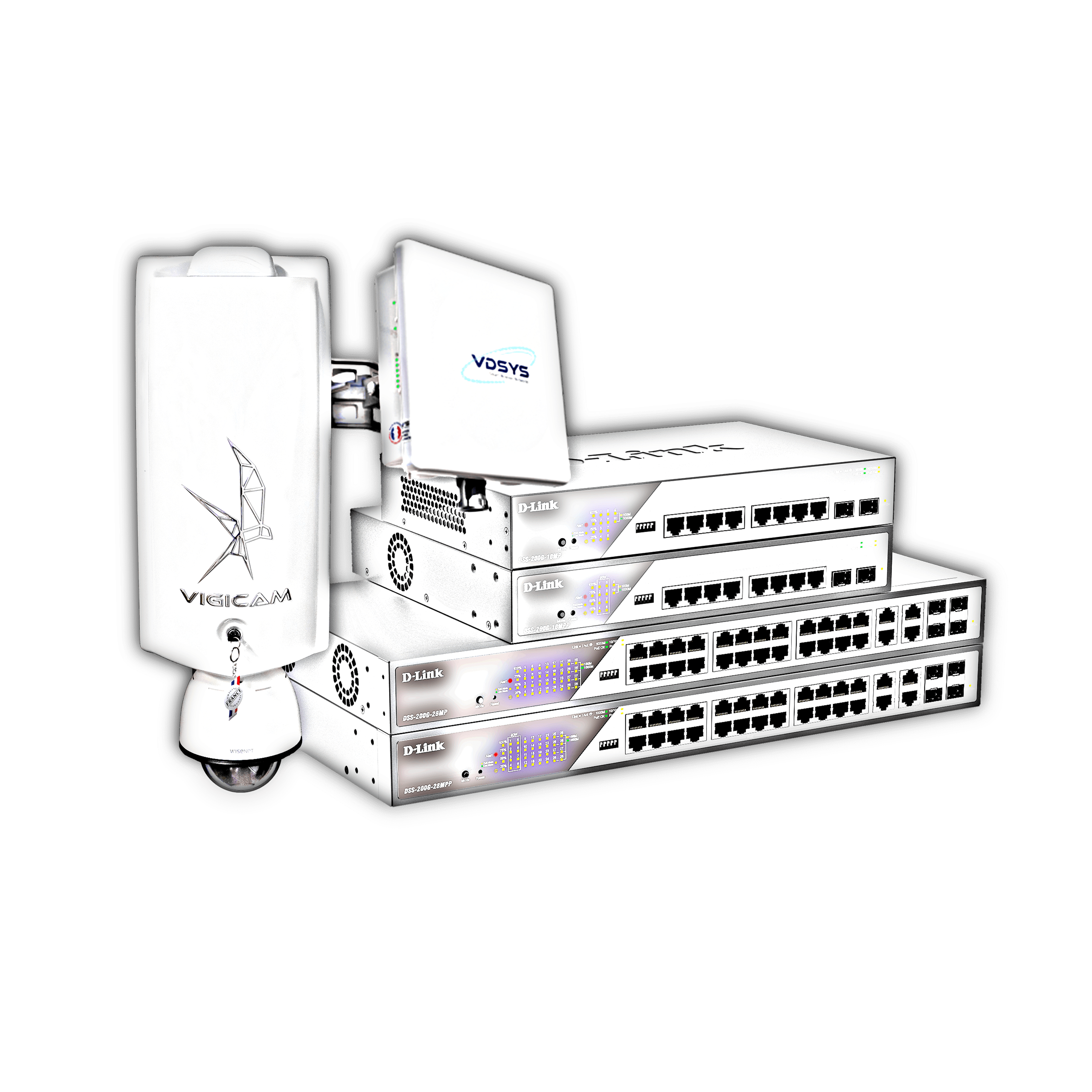 Dessin d'un équipement pour solution réseau informatique et infrastructures réseaux de pointes par Tracor Europe, distributeur leader sécurité IP.